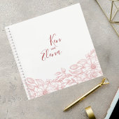 Elegant Terracotta Floral Wedding Guest Book ノートブック