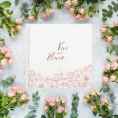 Elegant Terracotta Floral Wedding Guest Book ノートブック