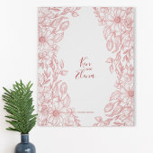 Elegant Terracotta Floral Wedding Poster ポスター