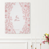 Elegant Terracotta Floral Wedding Poster ポスター