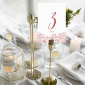 Elegant Terracotta Floral Wedding Table Number テーブルナンバー