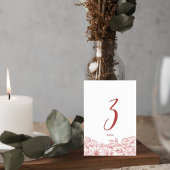 Elegant Terracotta Floral Wedding Table Number テーブルナンバー