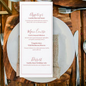 Elegant Terracotta Minimalist Wedding Menu メニュー
