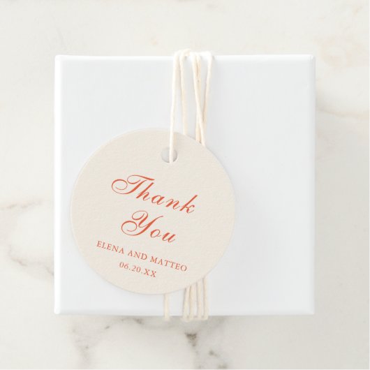 Elegant Terracotta Modern Classic Wedding フェイバータグ (インサイチュ)