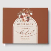 Elegant terracotta pampas boho bridal guest book ゲストブック (正面)