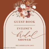 Elegant terracotta pampas boho bridal guest book ゲストブック