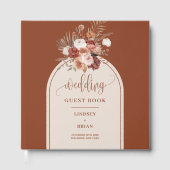 Elegant Terracotta Pampas Grass Boho Arch Wedding ゲストブック (正面)