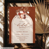 Elegant Terracotta Pampas Grass Boho Bridal Shower 招待状
