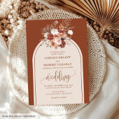 Elegant Terracotta Pampas Grass Boho Wedding  招待状
