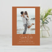Elegant Terracotta Photo Wedding Save The Date セーブザデート (スタンド正面)
