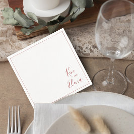 Elegant Terracotta Script Wedding Cocktail Napkin スタンダードカクテルナプキン