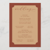 Elegant Terracotta Wedding Ceremony Schedule プログラム (裏面)