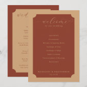 Elegant Terracotta Wedding Ceremony Schedule プログラム (正面/裏面)