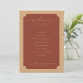 Elegant Terracotta Wedding Ceremony Schedule プログラム (スタンド正面)