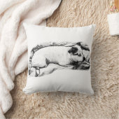 Elegant Terrier Repose with Soft Dots クッション (ブランケット)