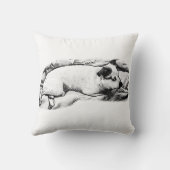 Elegant Terrier Repose with Soft Dots クッション (裏面)