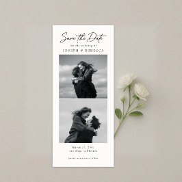 Elegant Text and Photo Stripe | Bookmark Wedding セーブザデート