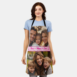 Elegant Text Photo Mother's Day Watercolor Pink エプロン