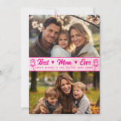 Elegant Text Photo Mother's Day Watercolor Pink カード (正面)