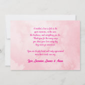 Elegant Text Photo Mother's Day Watercolor Pink カード (裏面)