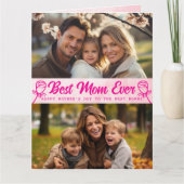 Elegant Text Photo Mother's Day Watercolor Pink カード (正面)