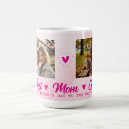 Elegant Text Photo Mother's Day Watercolor Pink コーヒーマグカップ