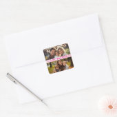 Elegant Text Photo Mother's Day Watercolor Pink スクエアシール (封筒)