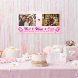 Elegant Text Photo Mother's Day Watercolor Pink 横断幕