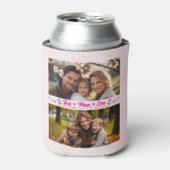 Elegant Text Photo Mother's Day Watercolor Pink 缶クーラー (缶正面)