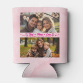 Elegant Text Photo Mother's Day Watercolor Pink 缶クーラー (裏面)