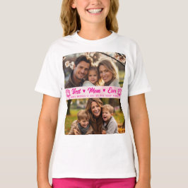 Elegant Text Photo Mother's Day Watercolor Pink Tシャツ