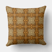 Elegant Thai Seamless Pattern in Brown and Gold  クッション (裏面)