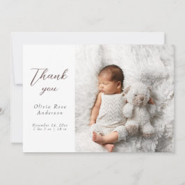 Elegant Thank Baby Photos Modern Calligraphy Birth 案内状