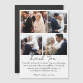 elegant thank you 4 photos collage wedding magnet (正面/裏面)