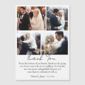 elegant thank you 4 photos collage wedding magnet (正面)