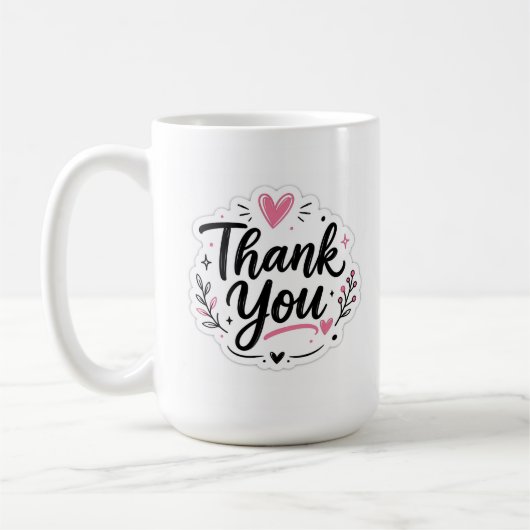 Elegant Thank You |Beautiful Appreciation Gift コーヒーマグカップ (左)