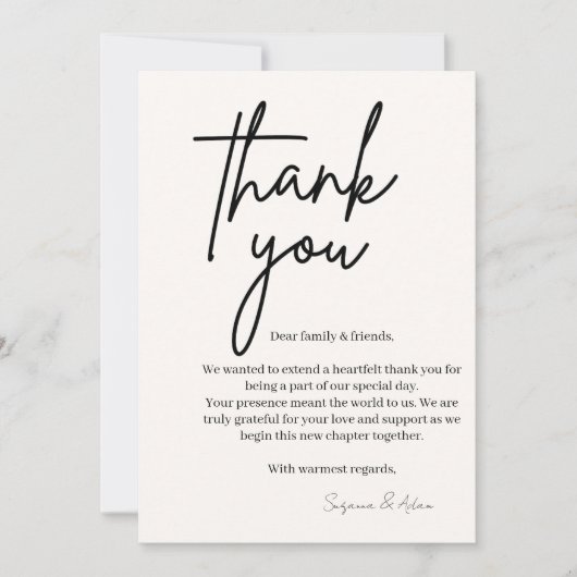 elegant thank you card サンキューカード (正面)