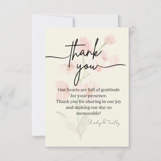 Elegant Thank You Card サンキューカード (正面)