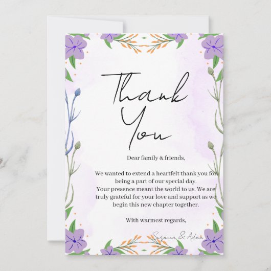 elegant thank you card サンキューカード (正面)