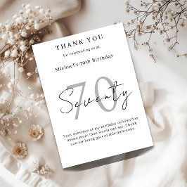 Elegant Thank You Card for 70th Birthday Celebrati サンキューカード