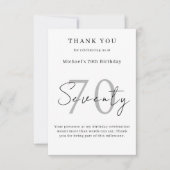 Elegant Thank You Card for 70th Birthday Celebrati サンキューカード (正面)