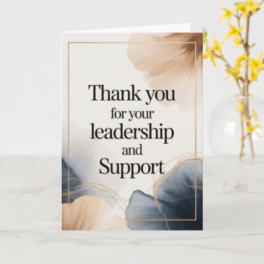 Elegant Thank You Card for Boss カード (黄色い花)