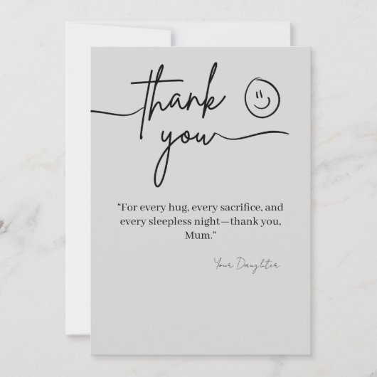 Elegant Thank You Card for Mum サンキューカード (正面)