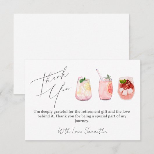 Elegant Thank You Card For Retirement Gifts (正面/裏面)