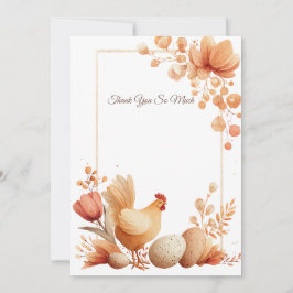 Elegant Thank You Card with Floral Frame サンキューカード