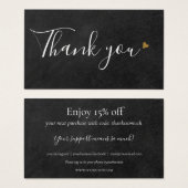 Elegant Thank You For Shopping Discount Card (正面&裏面)