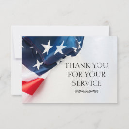 Elegant Thank You Military Veteran Flag Cards サンキューカード