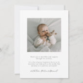 Elegant Thank You Oval Birth Announcement Photo 案内状 (裏面)