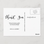 Elegant Thank You Script Heart Photo ポストカード (裏面)