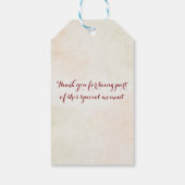 Elegant Thank You Wedding Business Card ギフトタグ (裏面)